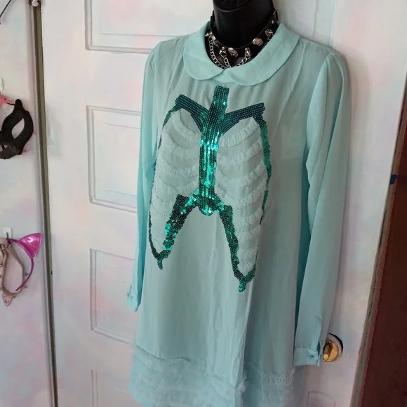 Dead Mermaid NWT Iron Fist babydoll lace dress! Pastel goth/ fairycore! - Picture 12 of 16